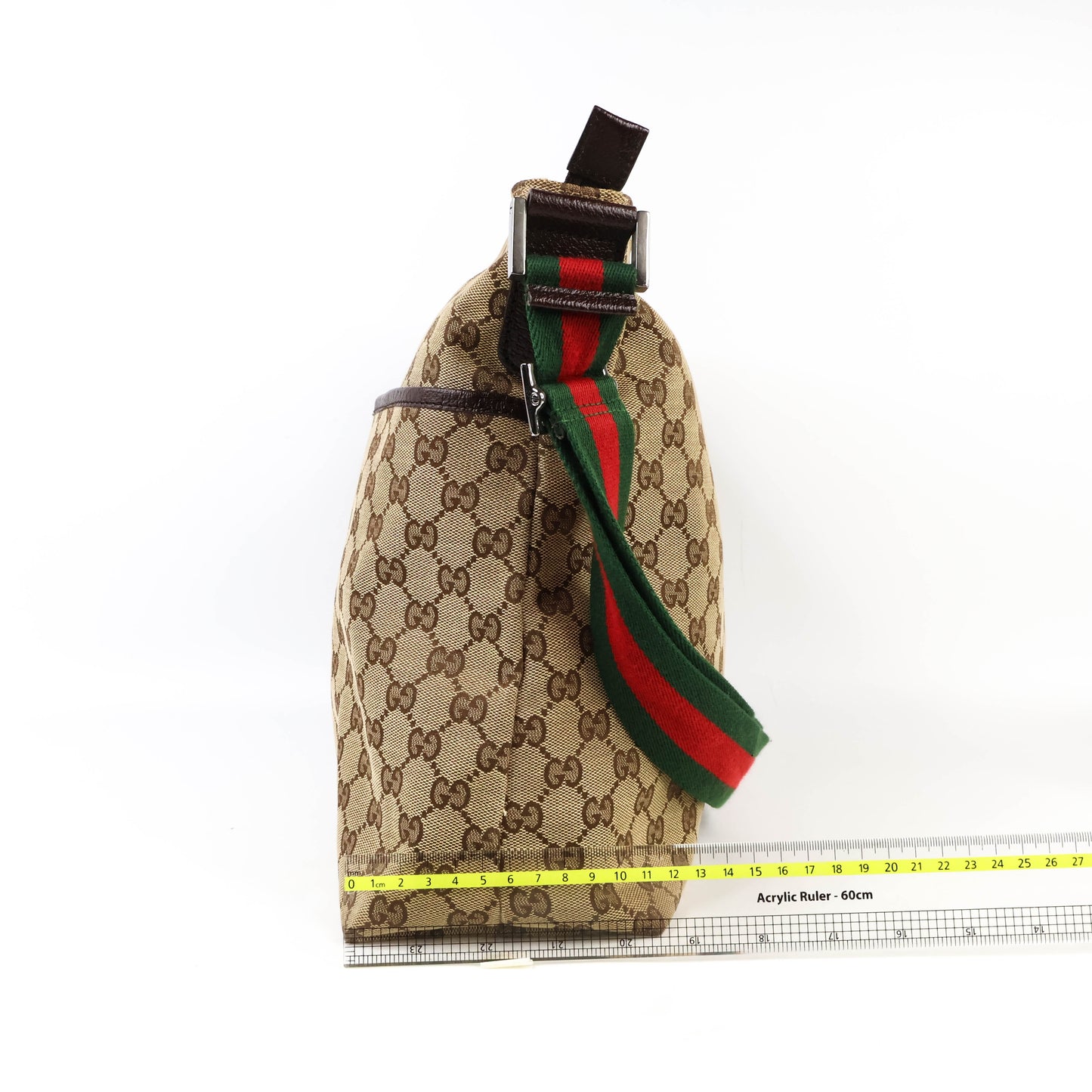 Gucci Messenger Bag Canvas Brown Green/Red