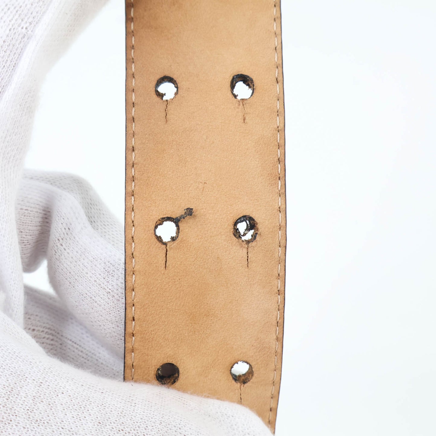 Moschino Belt Leather White Buckle Gold