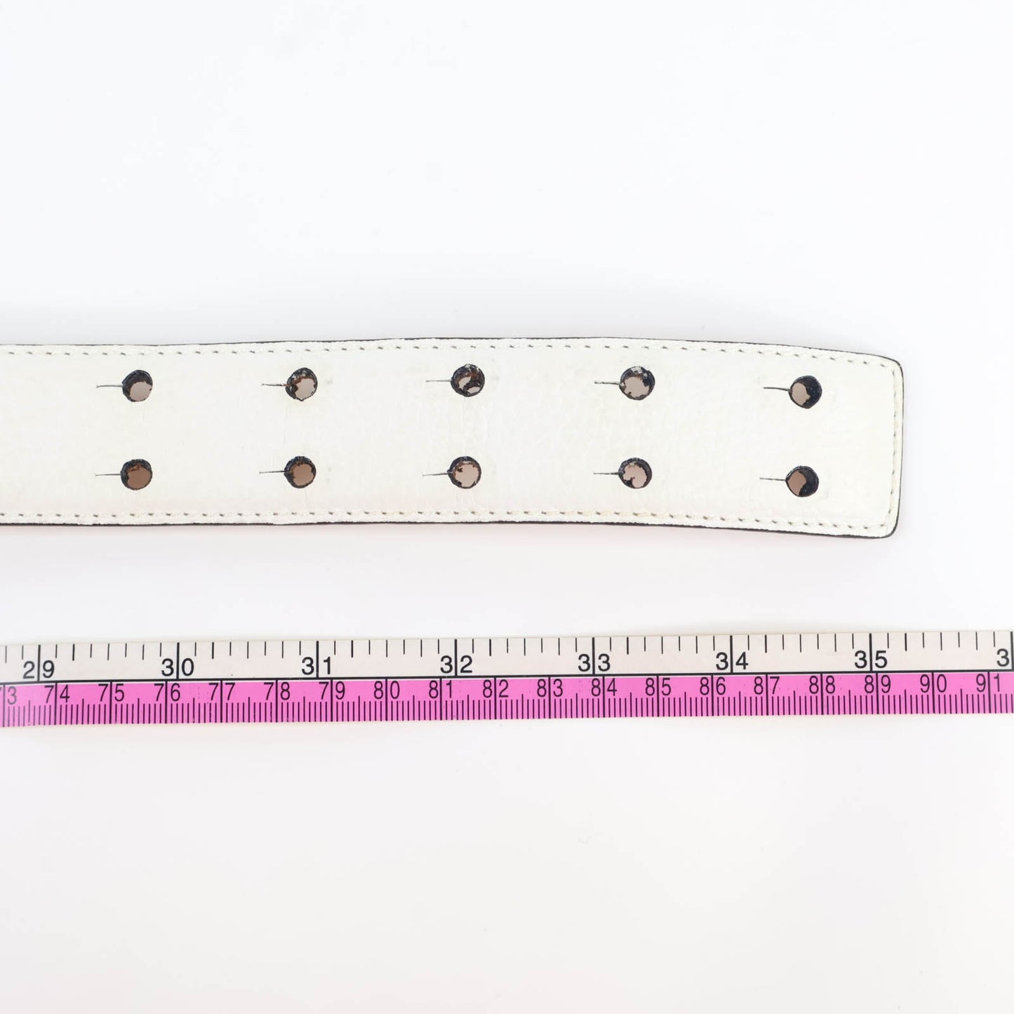 Moschino Belt Leather White Buckle Gold