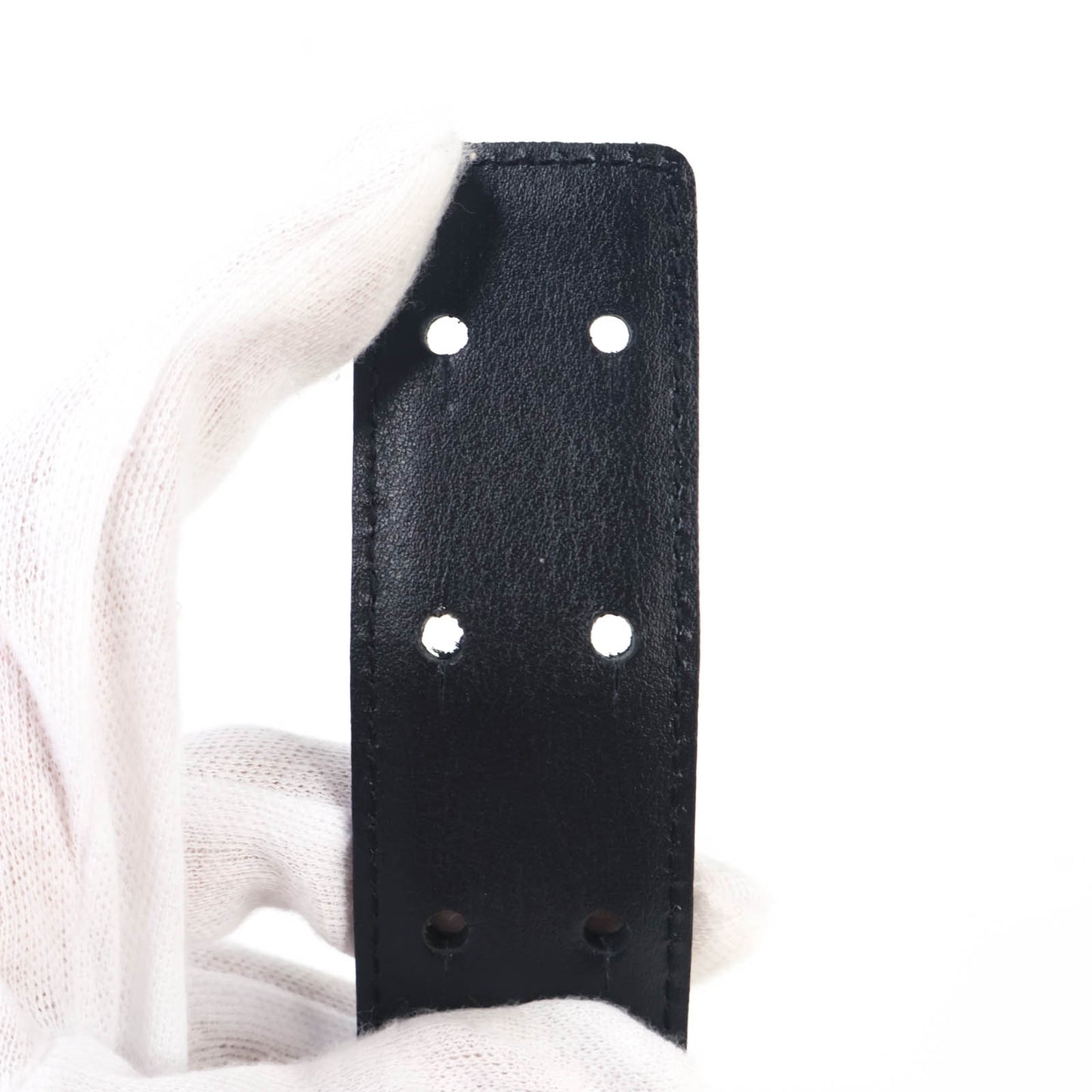 Moschino Belt Leather Black Buckle Gold