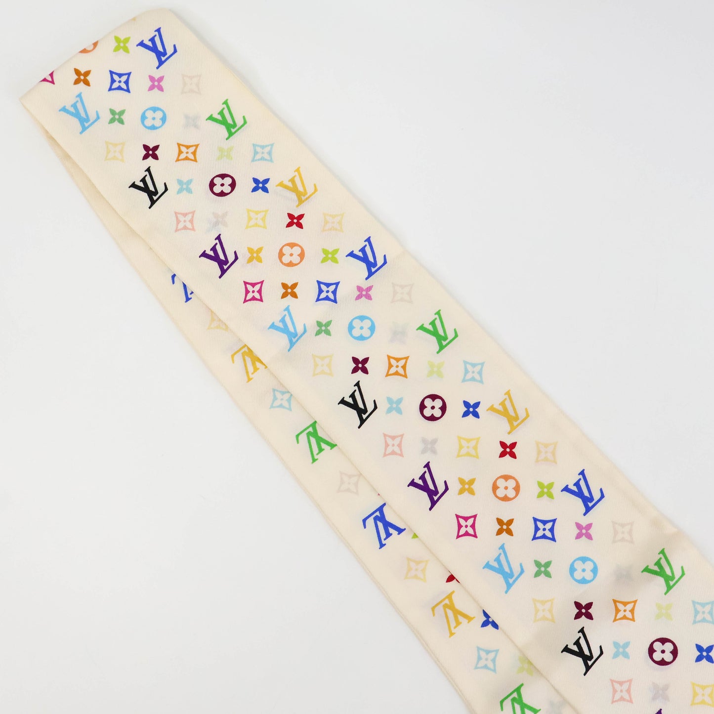 Louis Vuitton Bandeau Silk Multicolor White