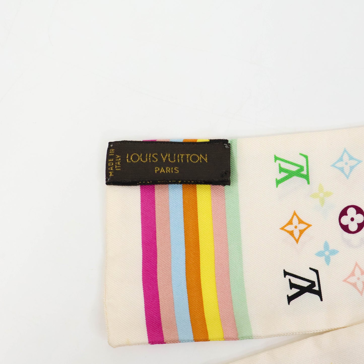 Louis Vuitton Bandeau Silk Multicolor White