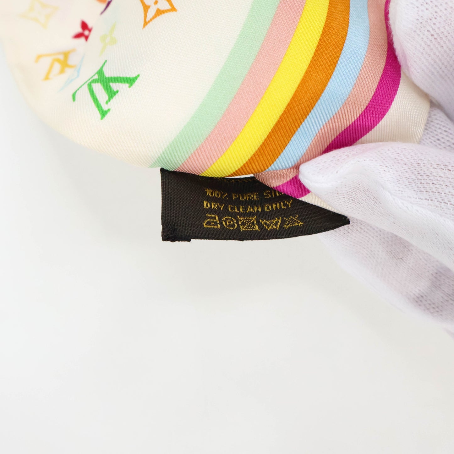 Louis Vuitton Bandeau Silk Multicolor White