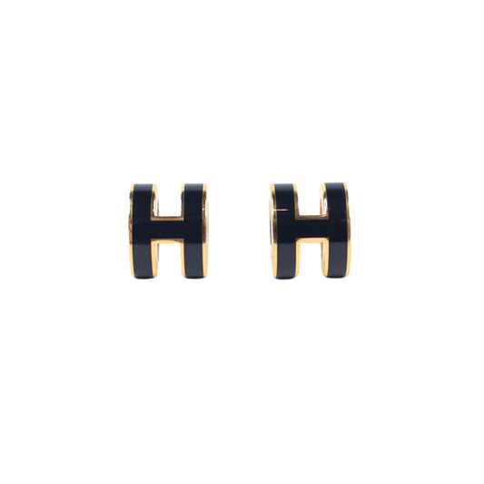 Hermes Earrings Mini Pop H Black