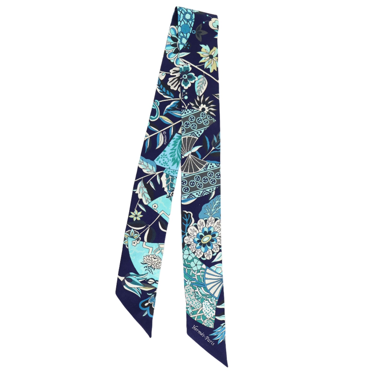 Hermes Twilly Single Fleurs Et Papillons De Tissus