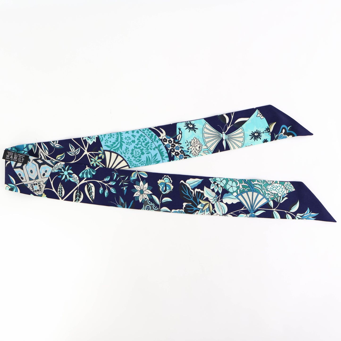 Hermes Twilly Single Fleurs Et Papillons De Tissus