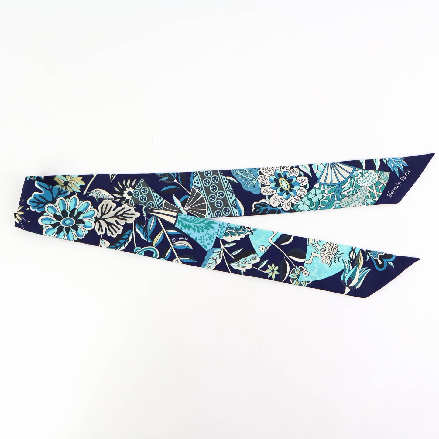 Hermes Twilly Single Fleurs Et Papillons De Tissus