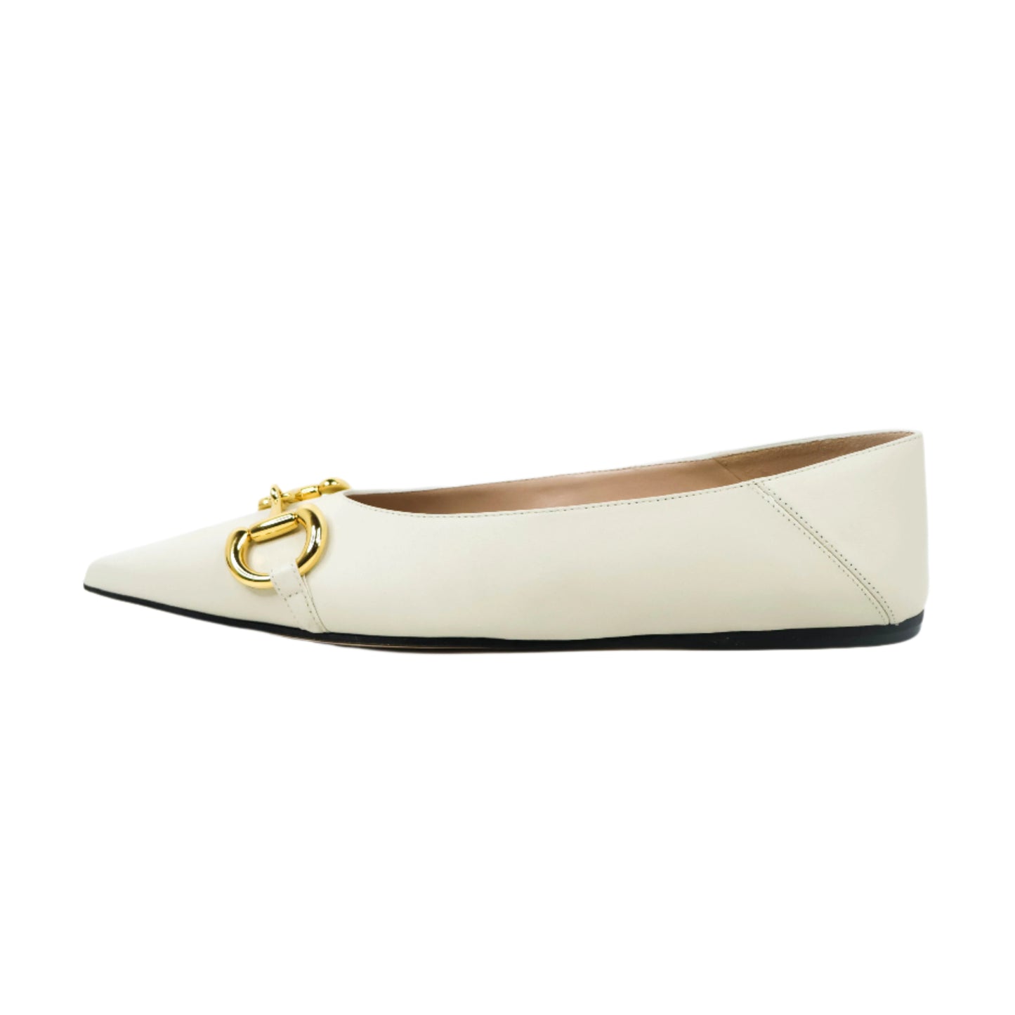 Gucci Horsebit Flats White 37.5