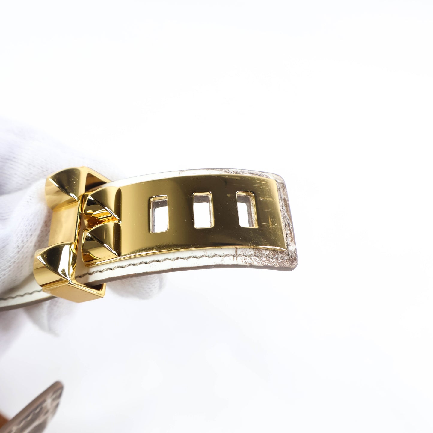 Hermes CDC Bracelet Crocdile Himalaya Niloticus GHW