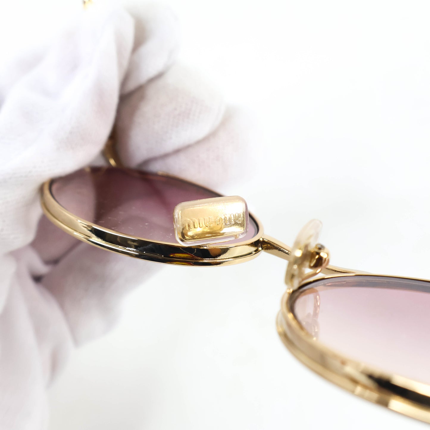 Miu Miu Sunglasses Gold Frame Violet