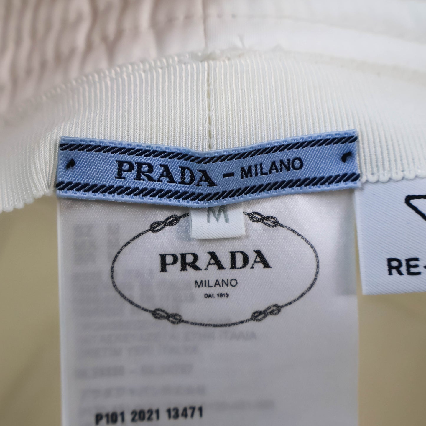 Prada Bucket Hat Re Nylon White