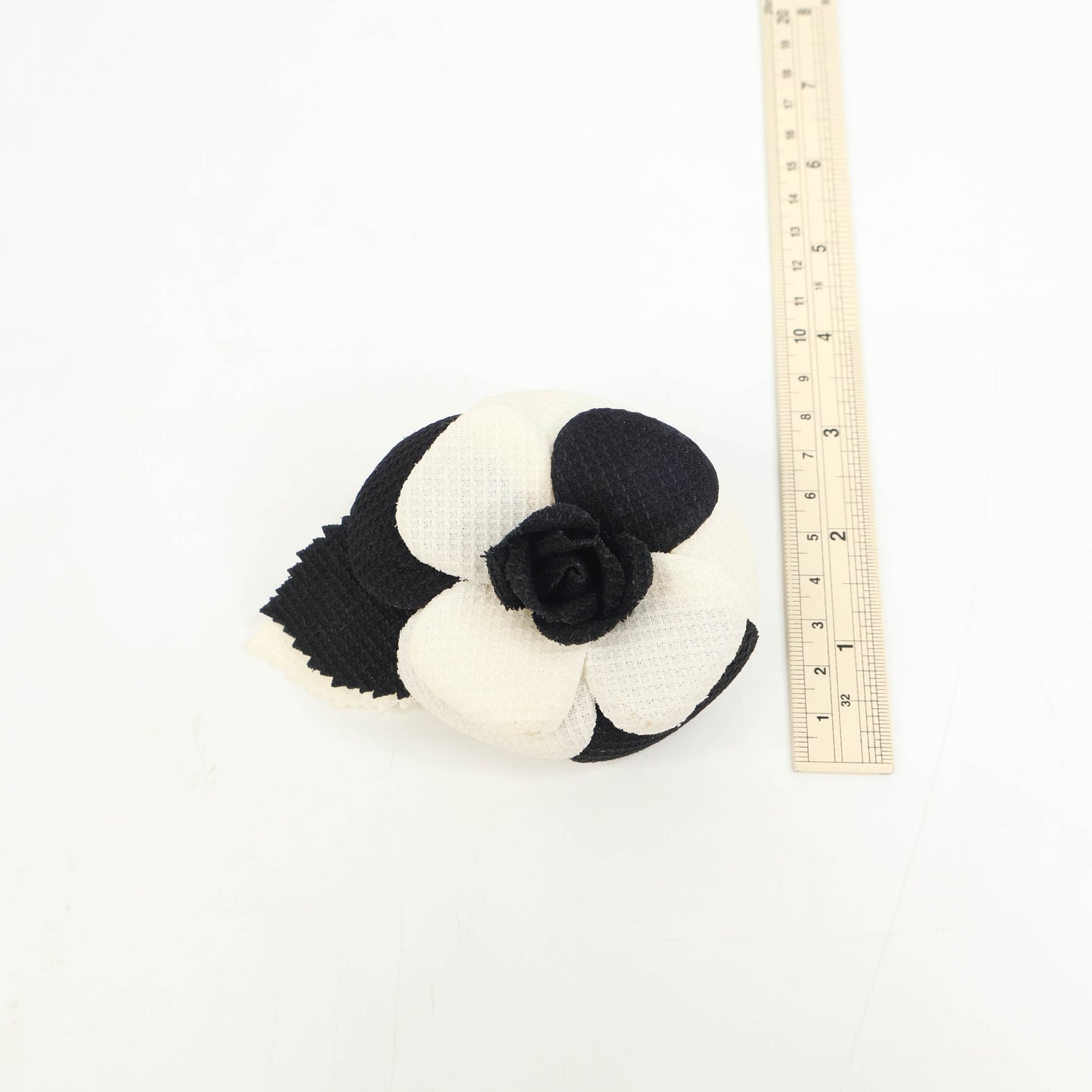 Chanel Brooch Camellia Pin Black White Vintage