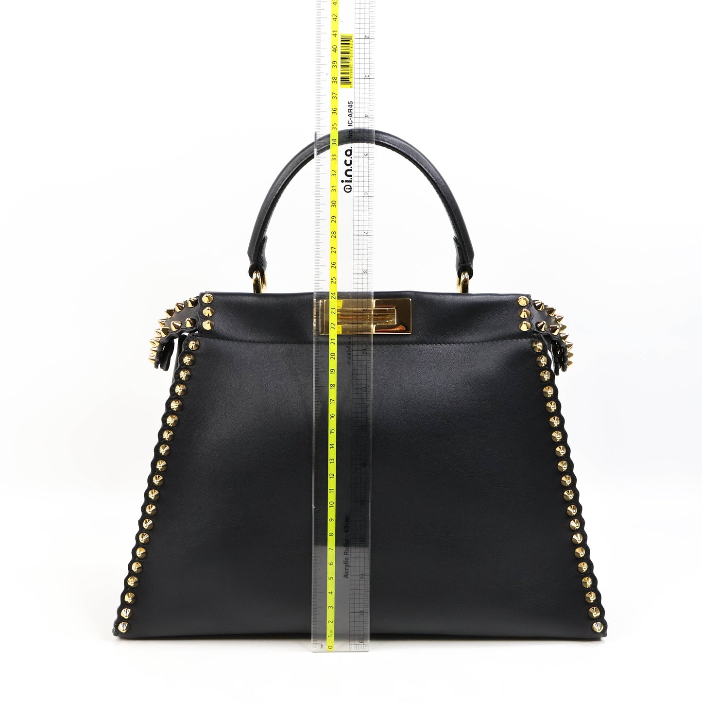 Fendi Peekaboo Medium Black Stud Gold