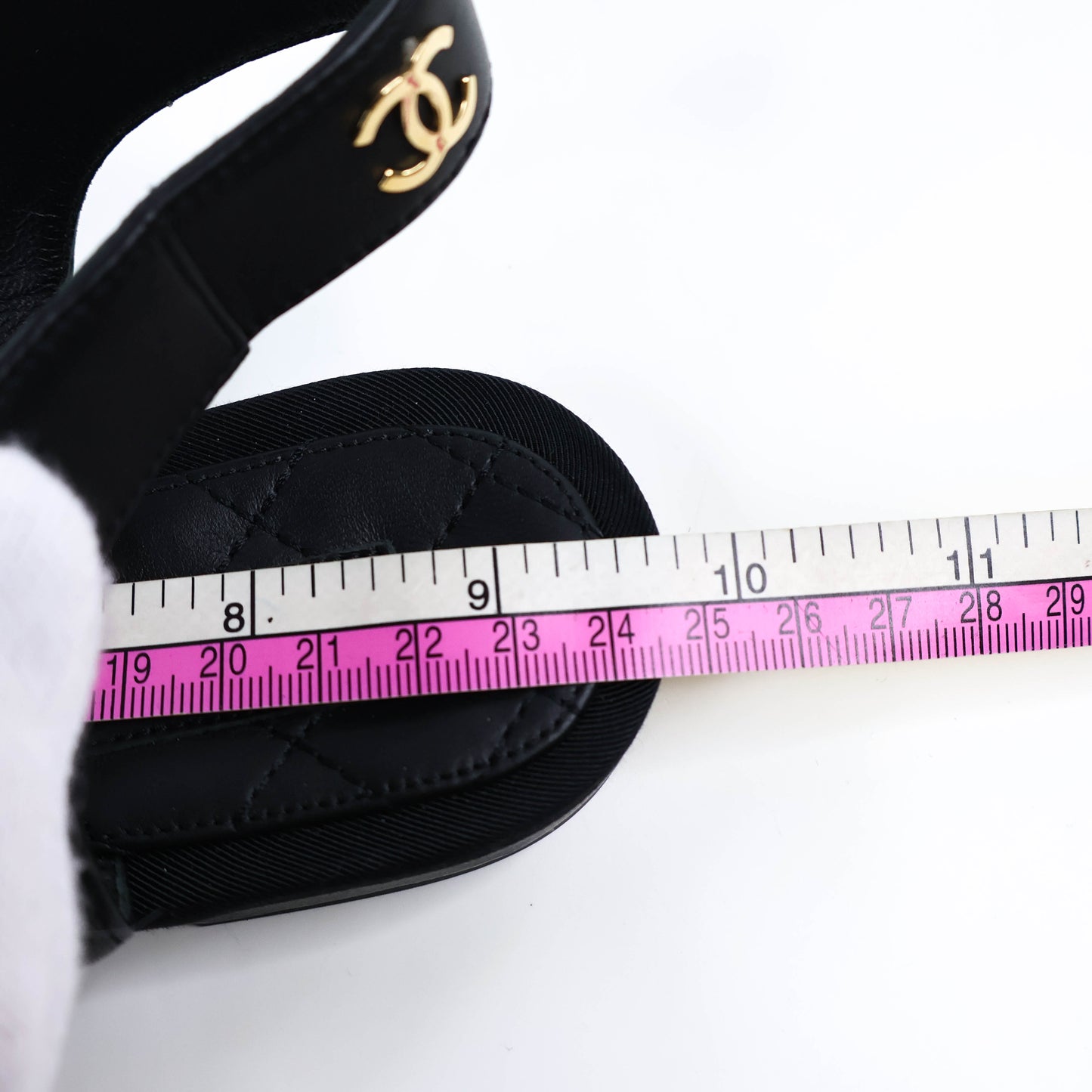 Chanel Sandals Sling Back Black/Pearl Size 37