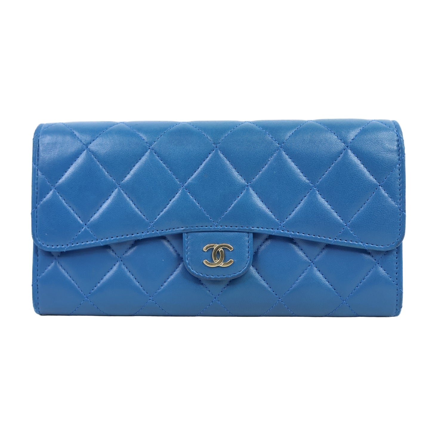 Chanel Classic Long Wallet Blue