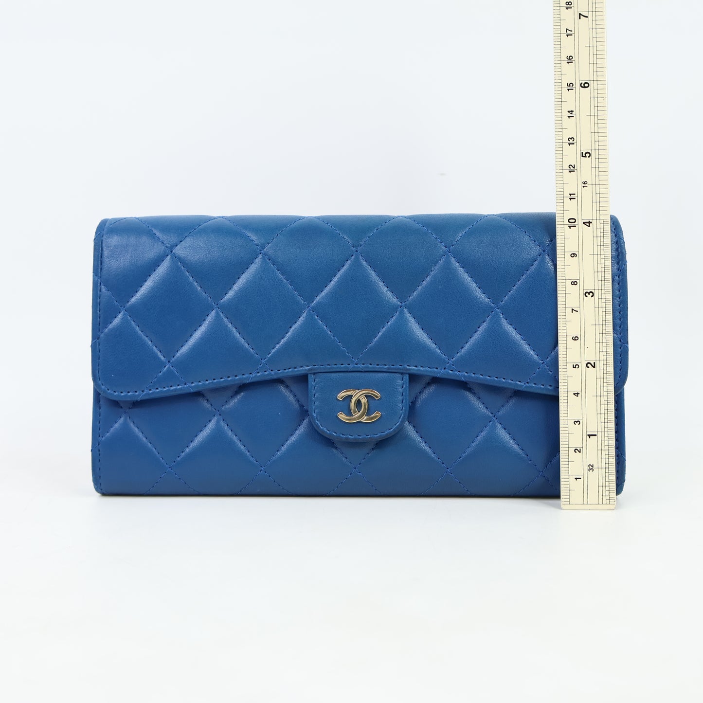 Chanel Classic Long Wallet Blue