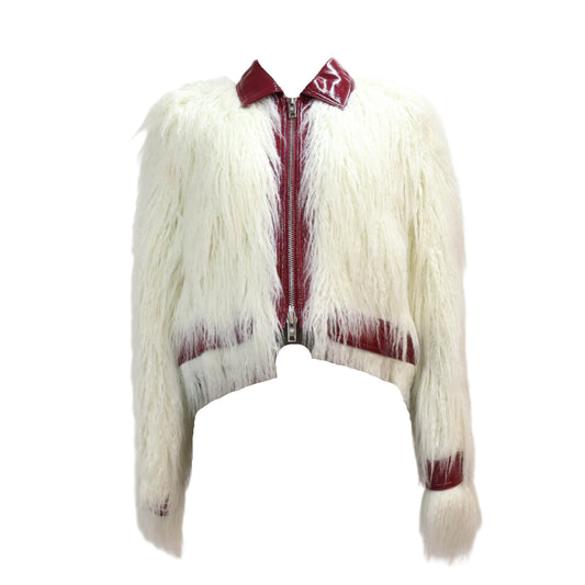 Giam Battista For H&M Jacket Red White Fur