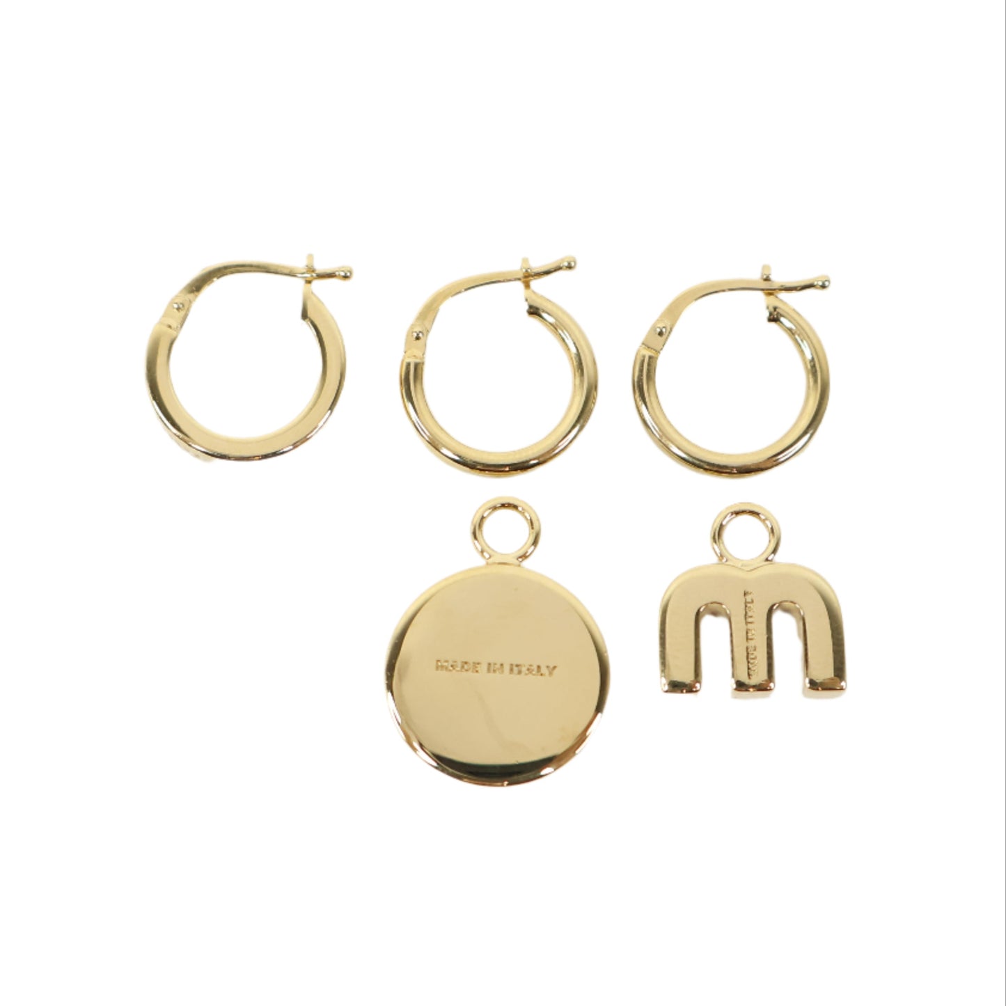 Miu Miu Earrings Set 3 Gold White