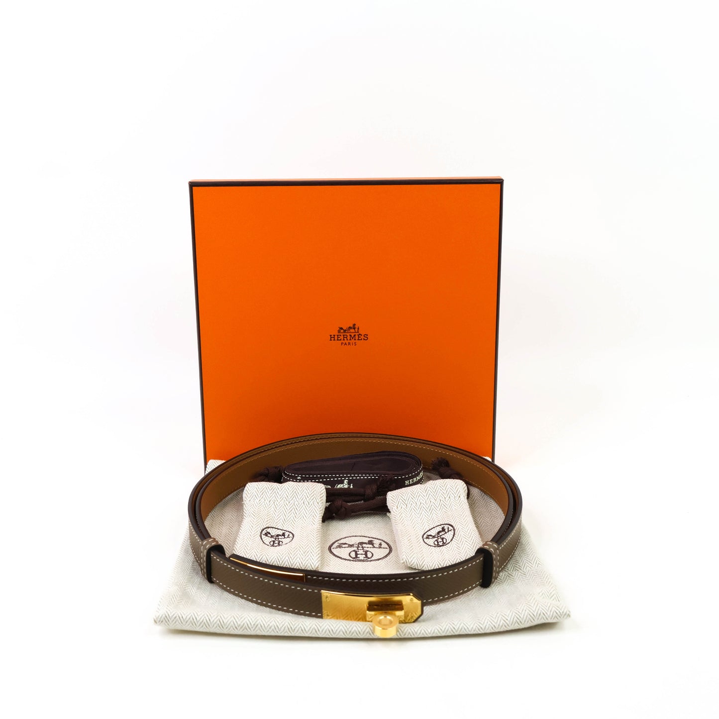 Hermes Kelly Belt 18 Etoupe Epsom