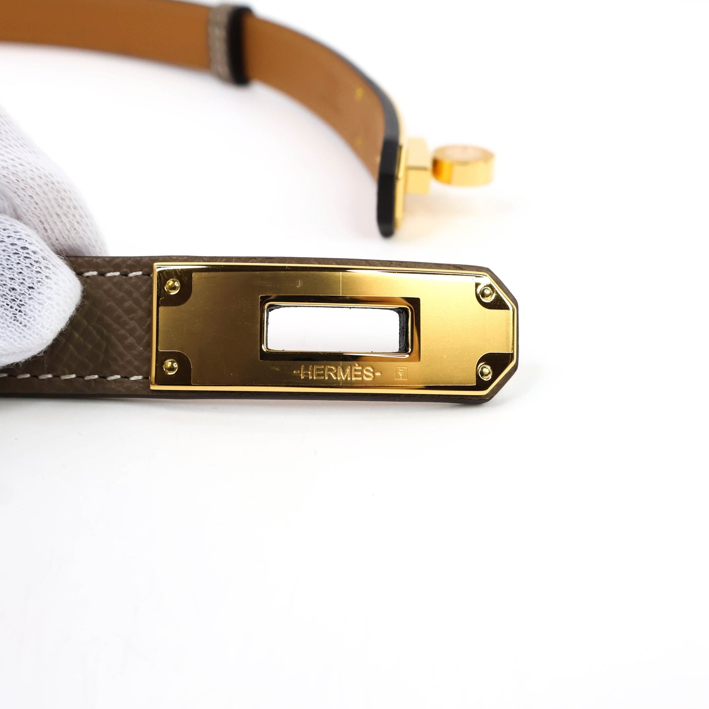 Hermes Kelly Belt 18 Etoupe Epsom