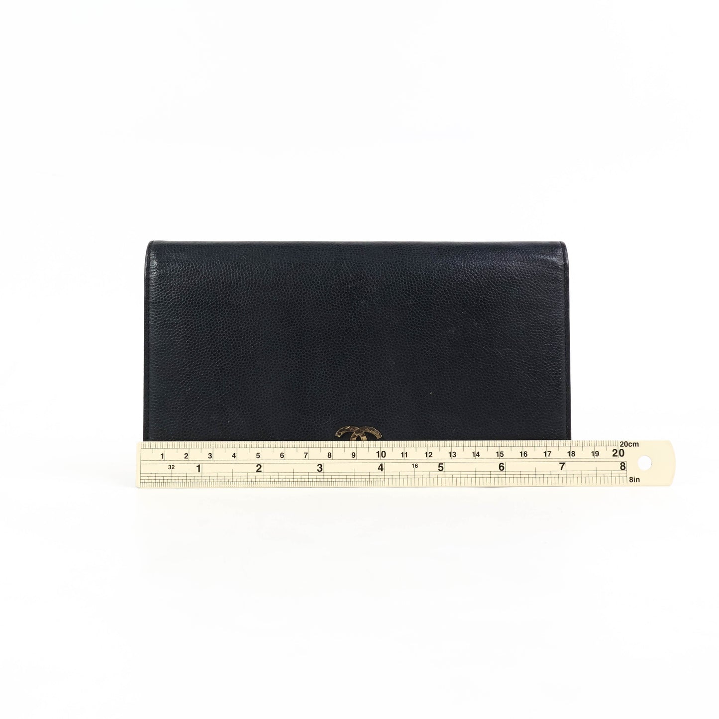Chanel Bi Fold Long Wallet Black Caviar GHW