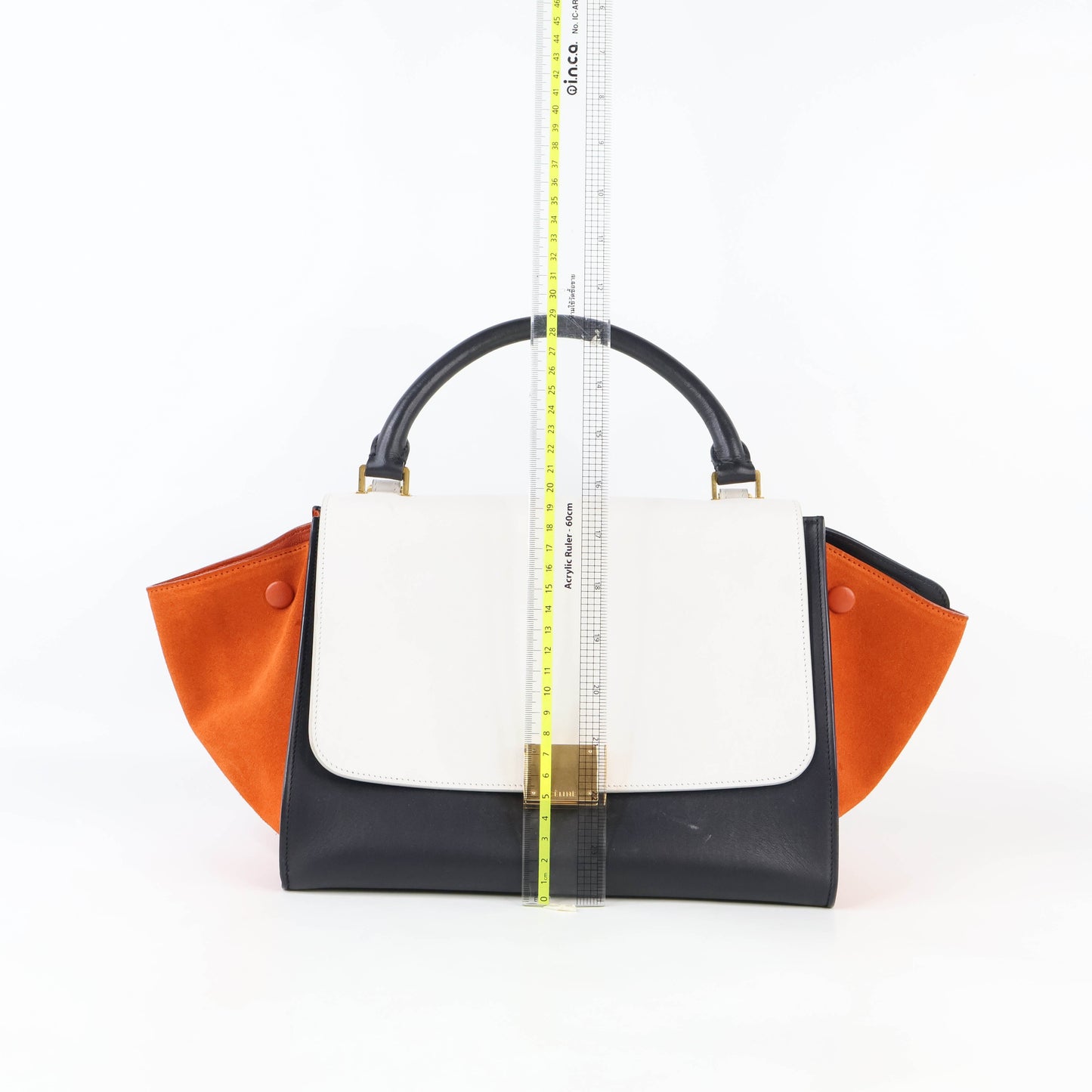 Celine Trapeze Small burnt Orange/Black/White