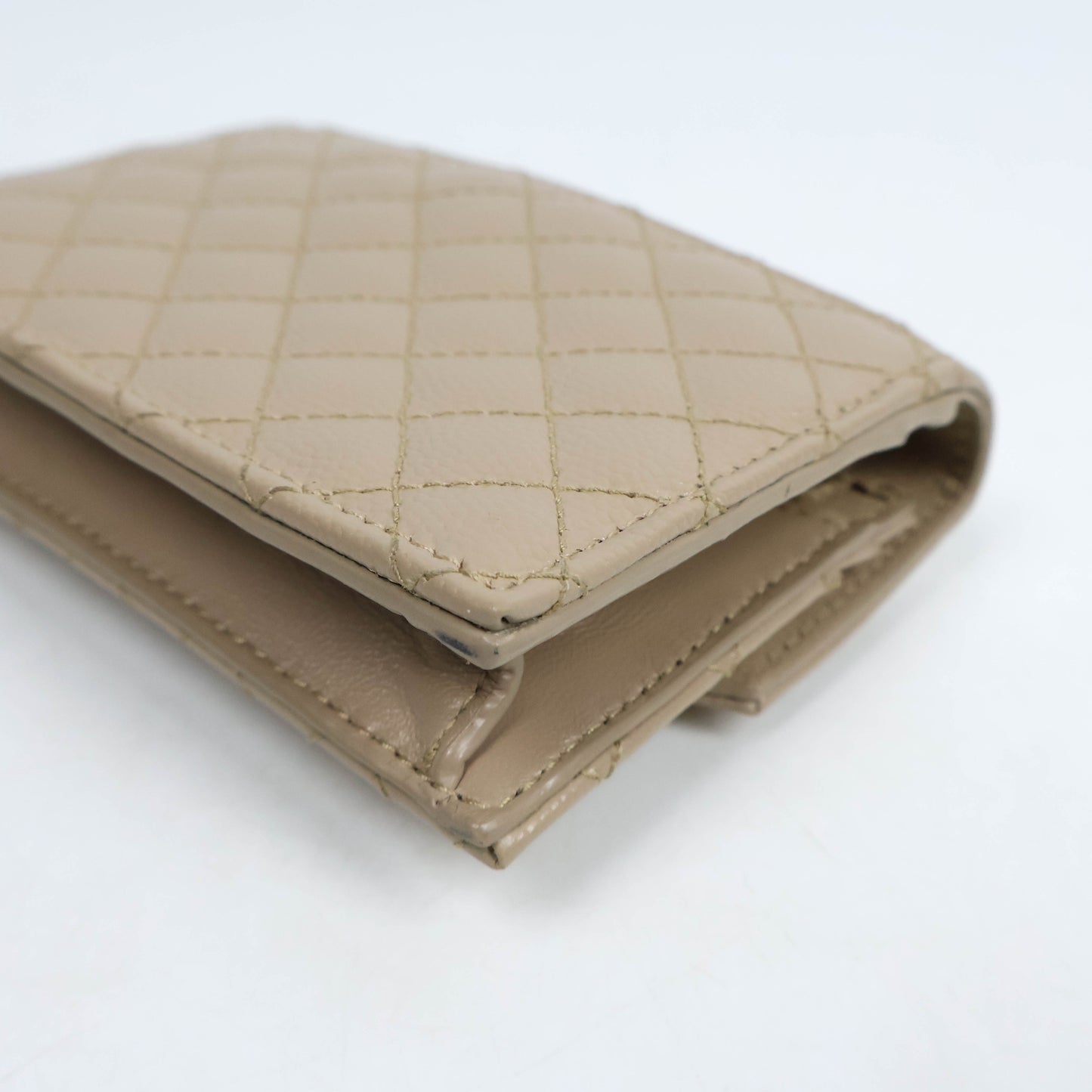 Saint Laurent Small Envelope Grain Dark Beige