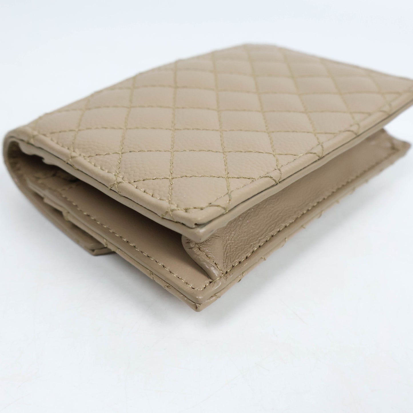 Saint Laurent Small Envelope Grain Dark Beige