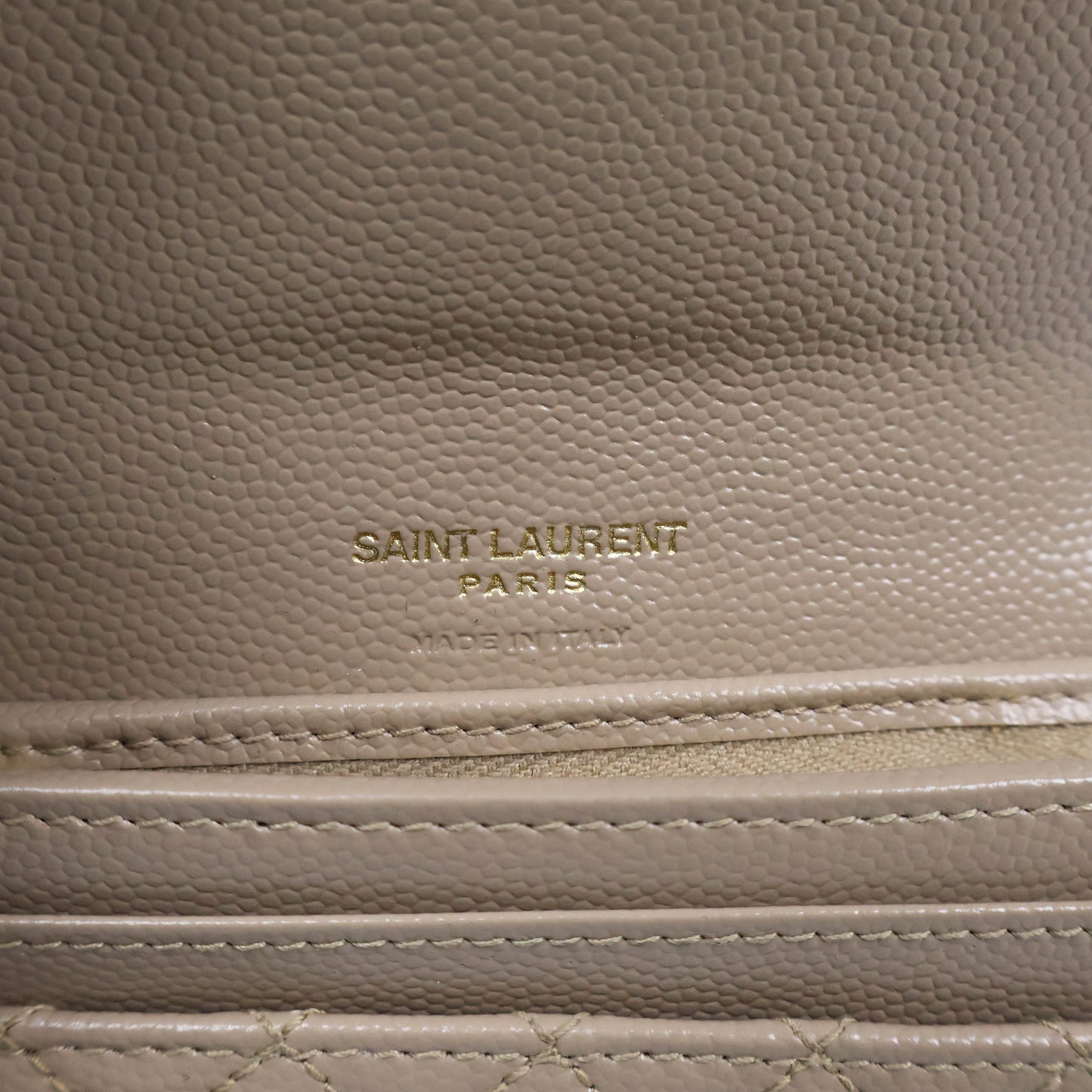 Saint Laurent Small Envelope Grain Dark Beige