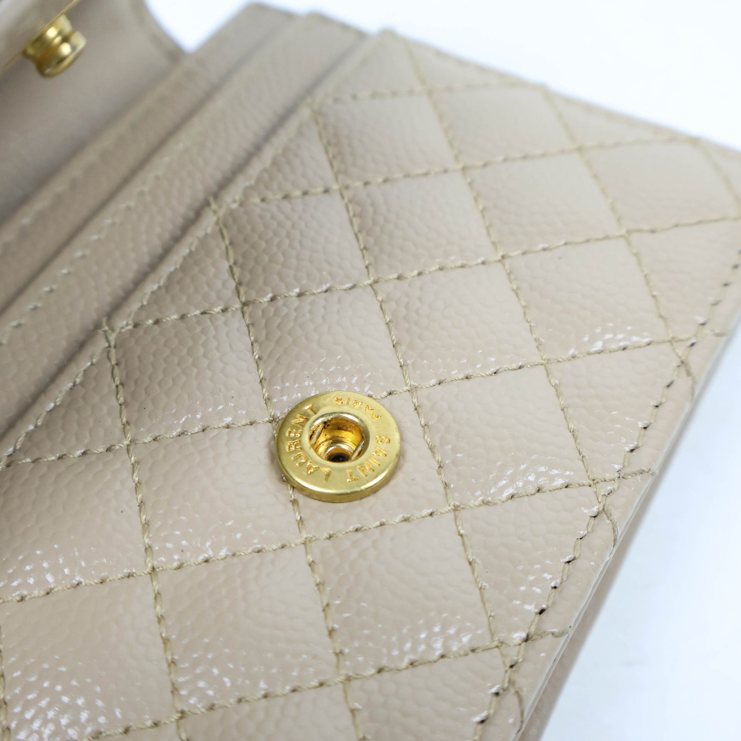 Saint Laurent Small Envelope Grain Dark Beige