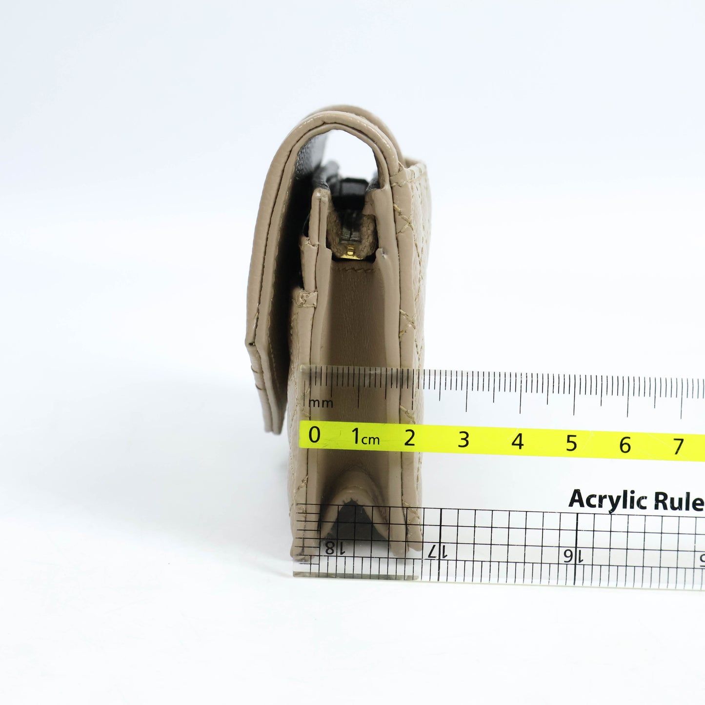 Saint Laurent Small Envelope Grain Dark Beige