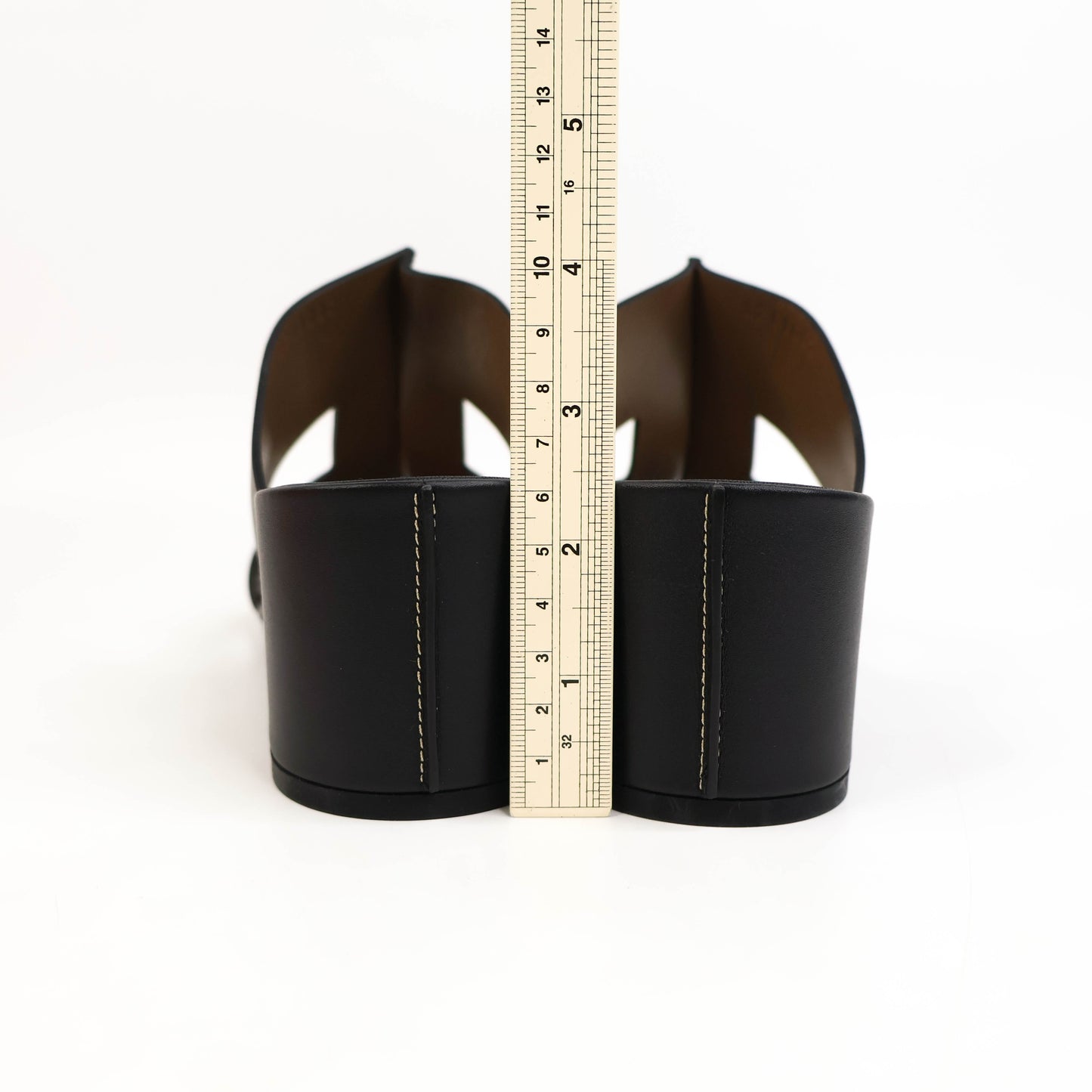 Hermes Ostia Sandals Black Calfskin 38.5