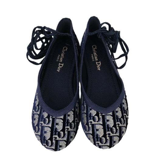 Christian Dior Flats Balierina Oblique Navy