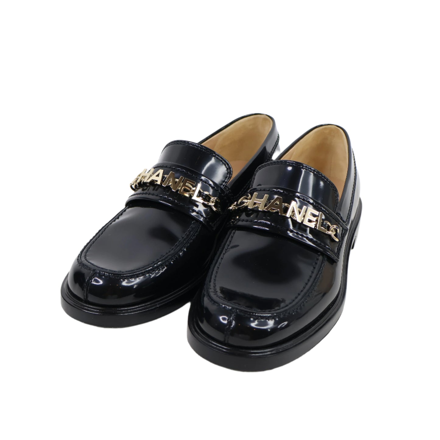 Chanel Loafer Black Patent 36