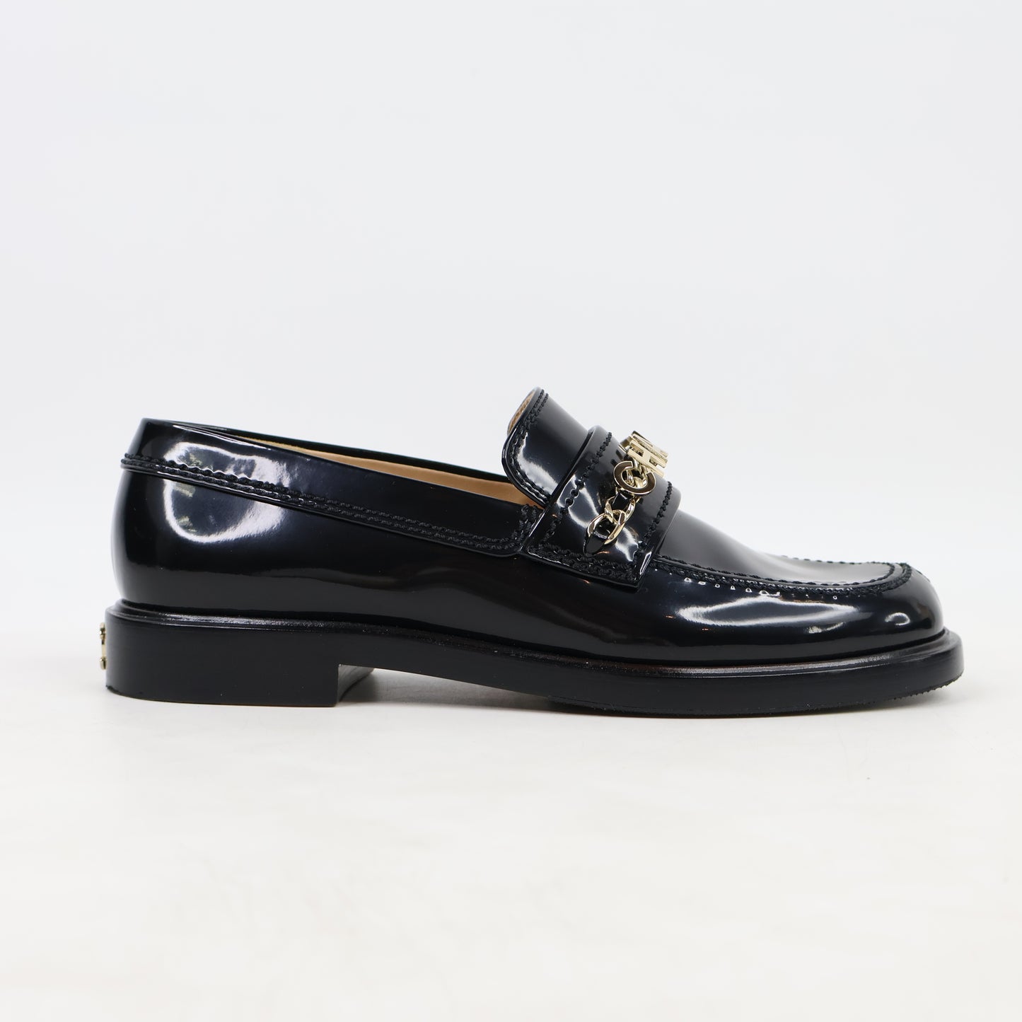 Chanel Loafer Black Patent 36