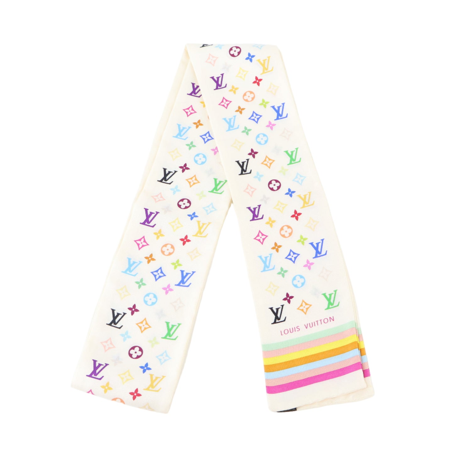 Louis Vuitton Bandeau Silk Multicolor White