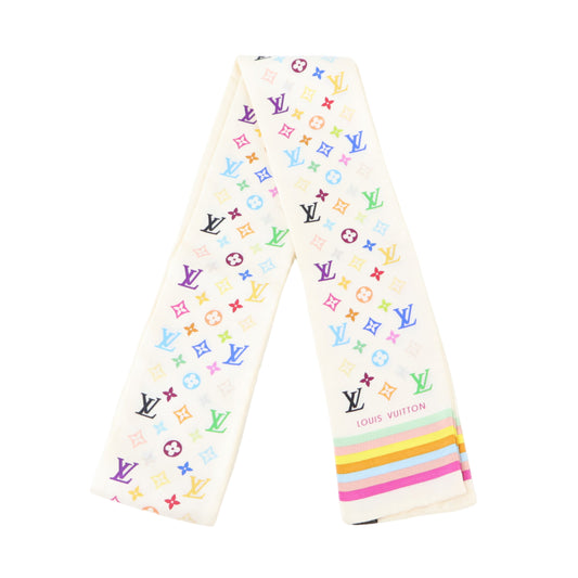 Louis Vuitton Bandeau Silk Multicolor White