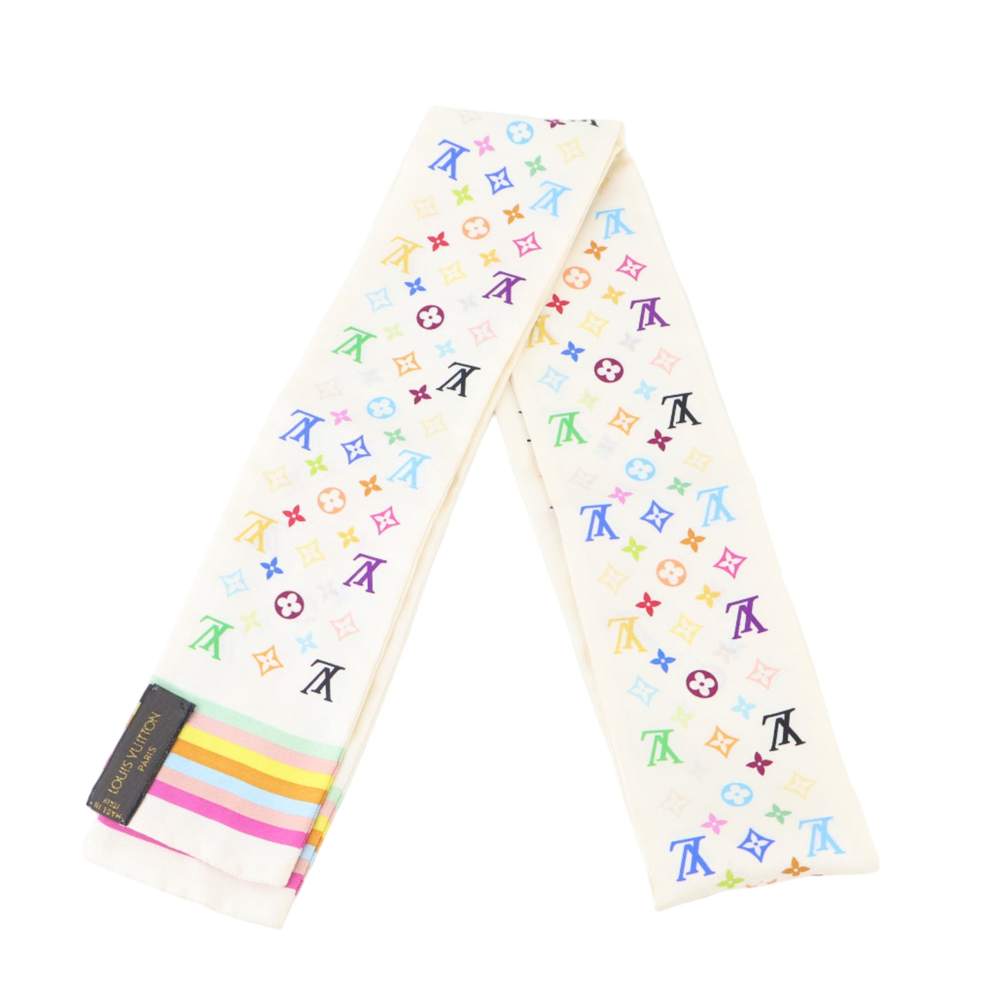 Louis Vuitton Bandeau Silk Multicolor White