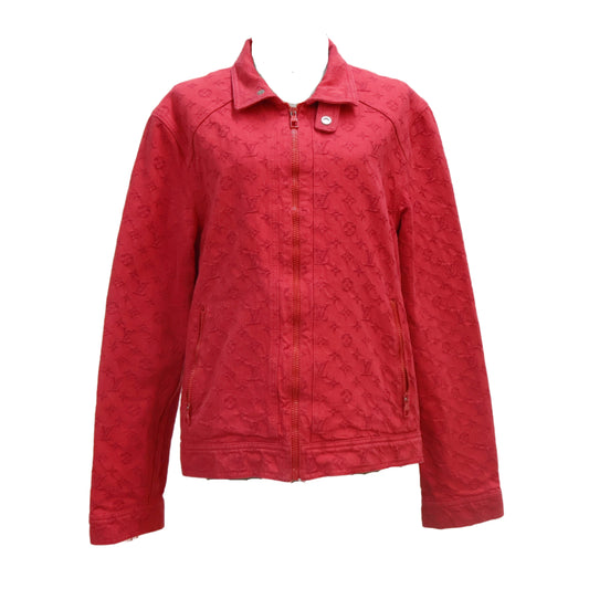 Louis Vuitton Jacket Denim Red 48