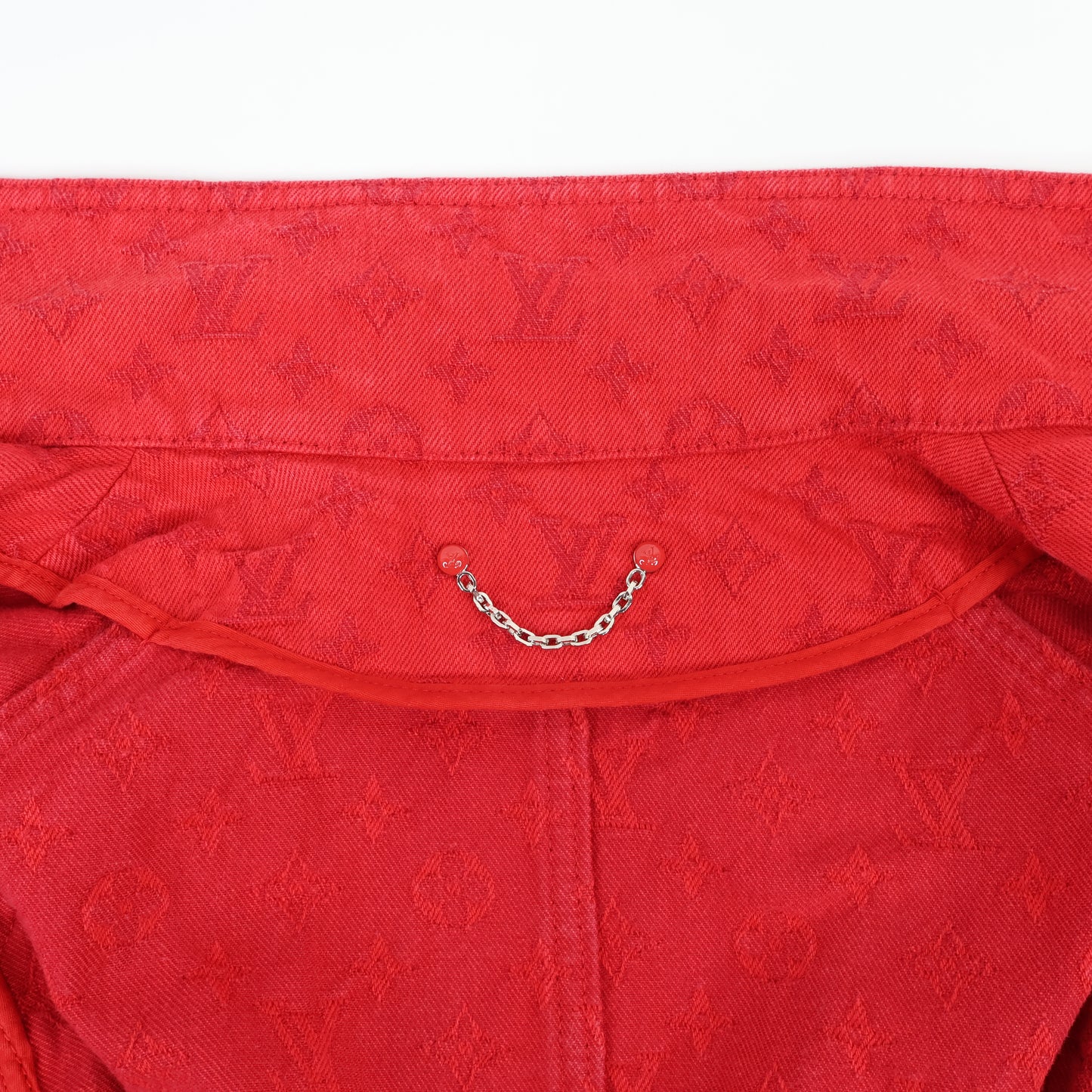 Louis Vuitton Jacket Denim Red 48