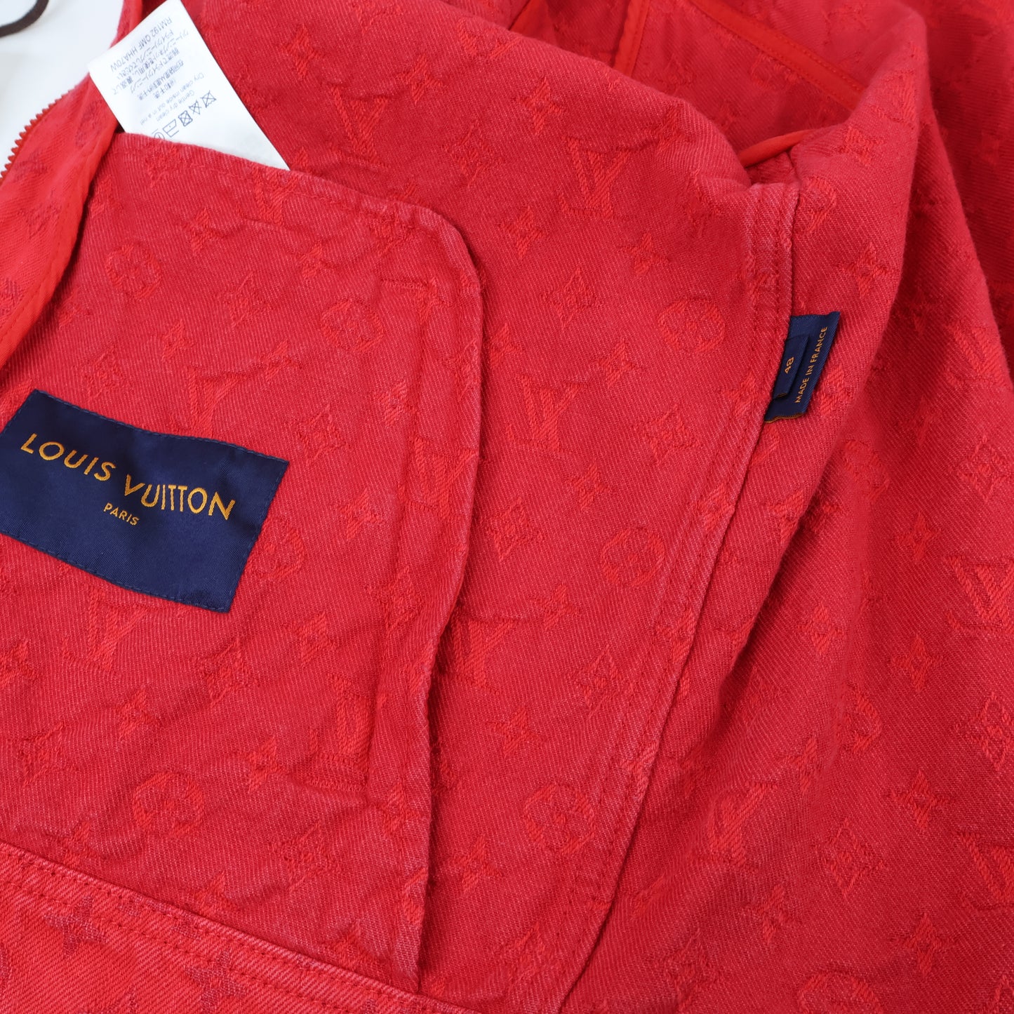 Louis Vuitton Jacket Denim Red 48