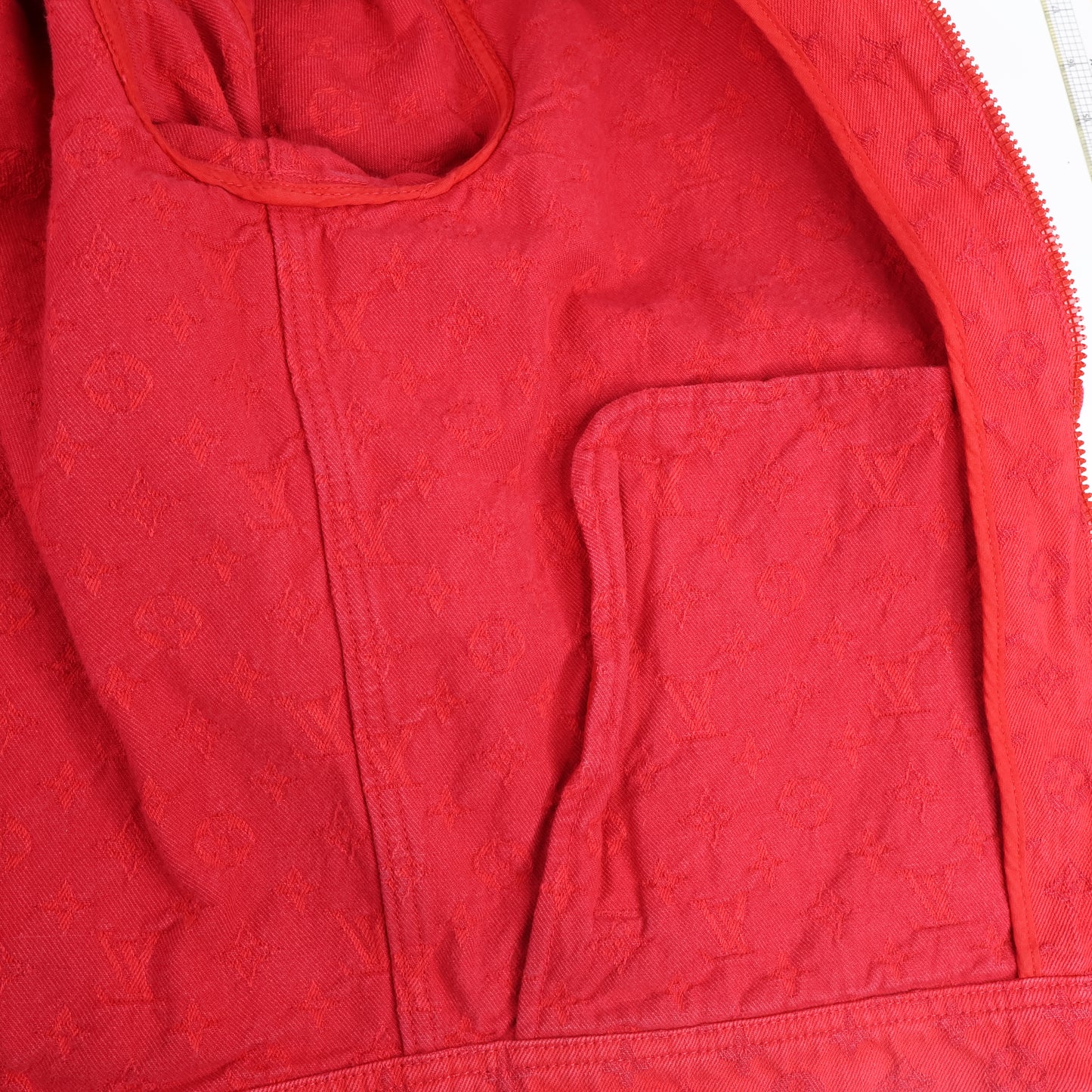 Louis Vuitton Jacket Denim Red 48