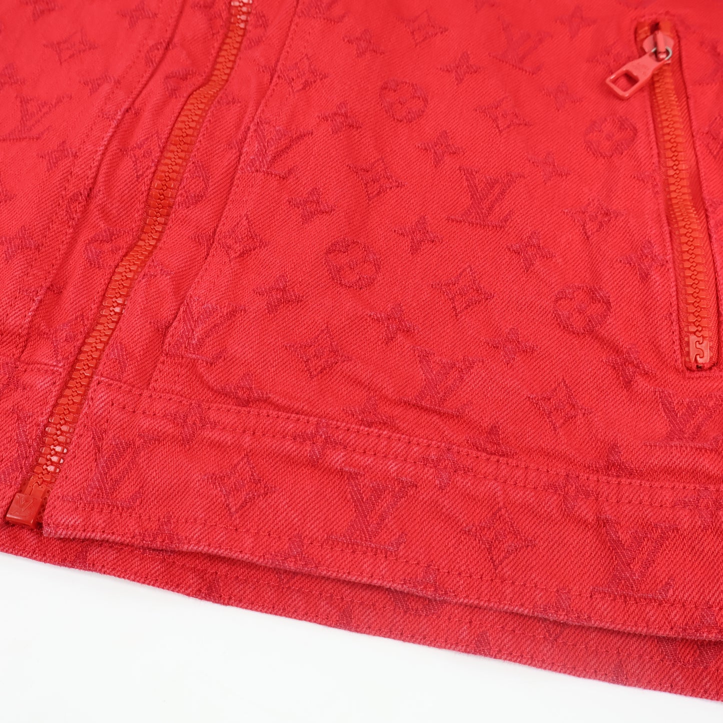 Louis Vuitton Jacket Denim Red 48