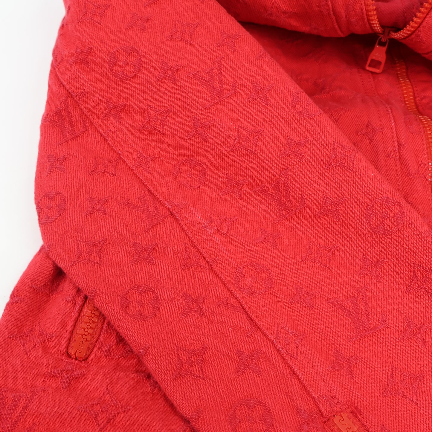 Louis Vuitton Jacket Denim Red 48