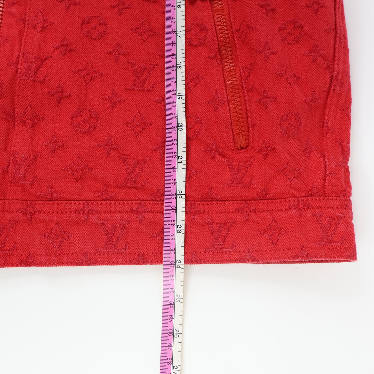 Louis Vuitton Jacket Denim Red 48