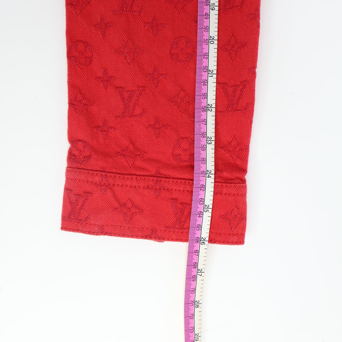 Louis Vuitton Jacket Denim Red 48