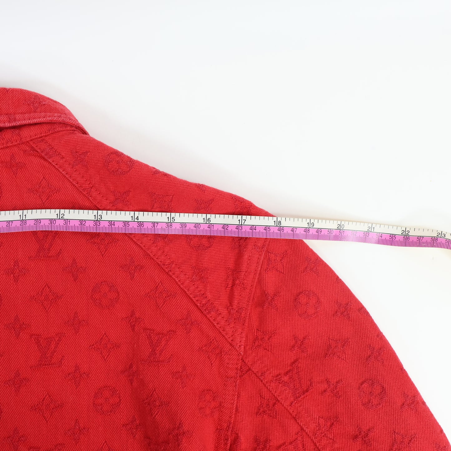 Louis Vuitton Jacket Denim Red 48