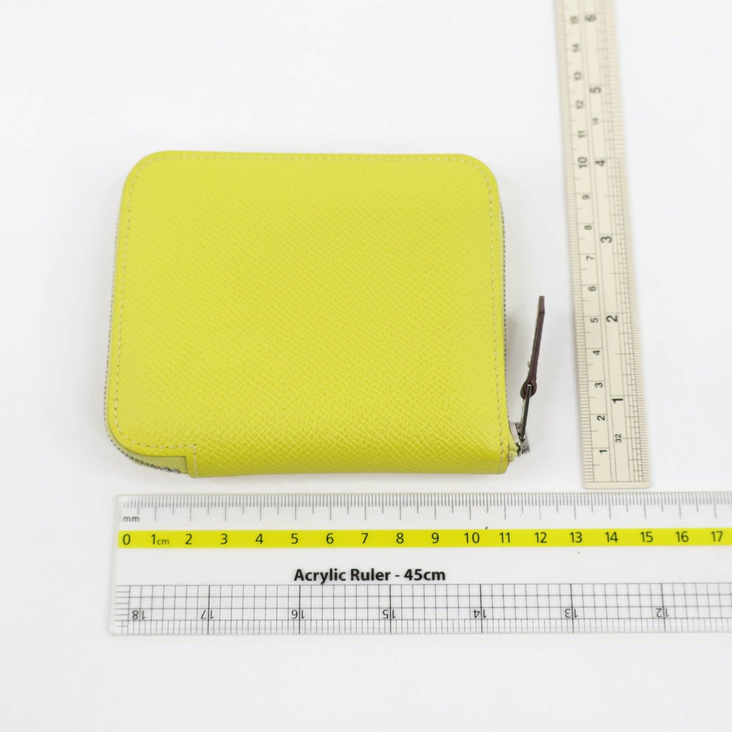 Hermes Azap Silk in Compact Wallet Lime Epsom