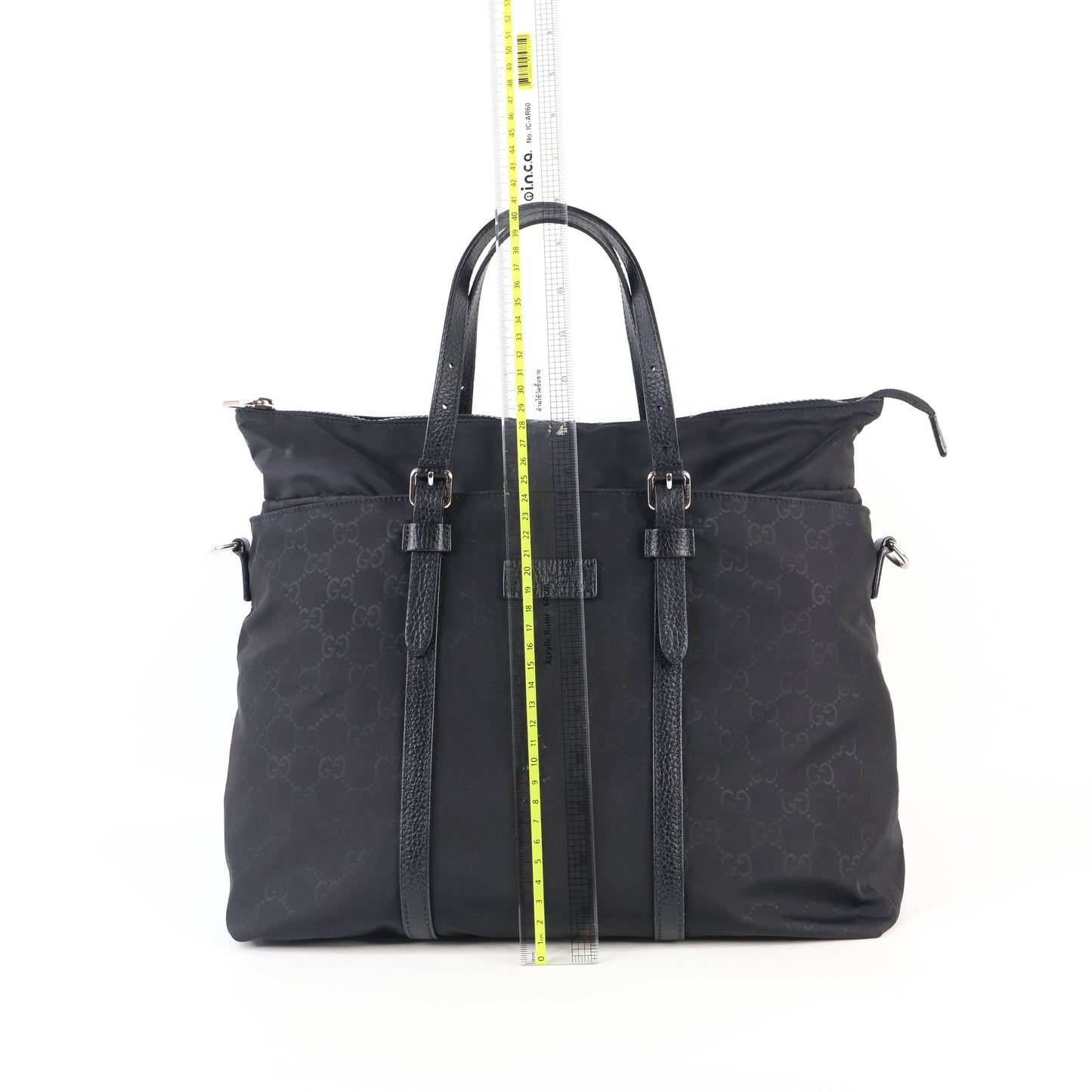 Gucci Tote Bag With Strap Nylon Black