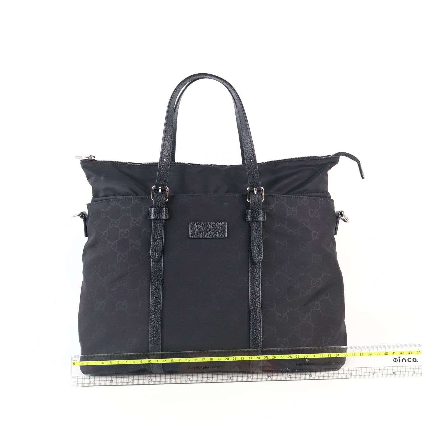 Gucci Tote Bag With Strap Nylon Black